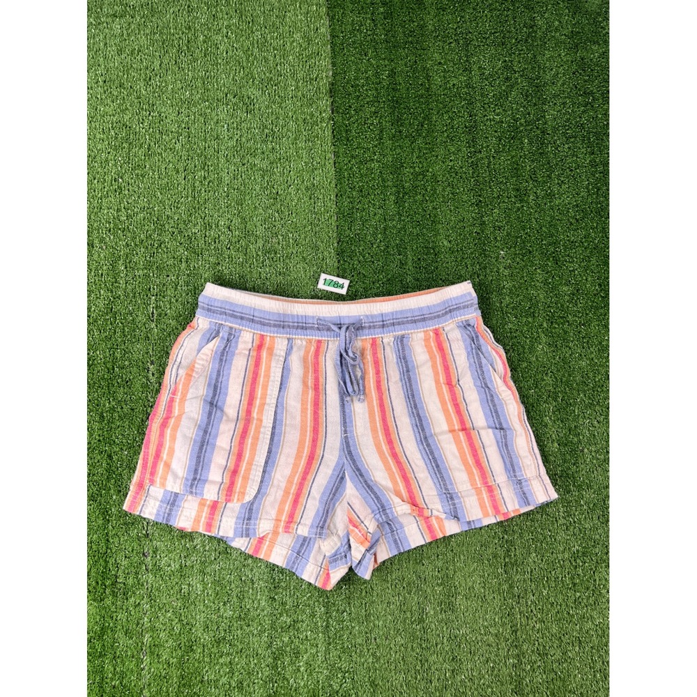 GAP Womens Linen Blend Striped Pull On Shorts Multi Color Size Small